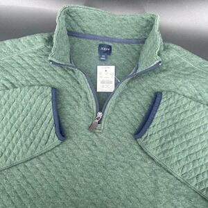 J.Crew Quilted Half-Zip Pullover Mens XXL 2XL Green BS847 Diamond Stitch NWT